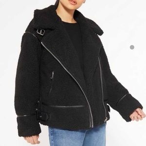 ASOS New Look Teddy Aviator Black Size S